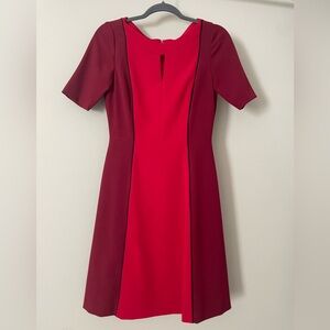 Tahari Arthur S. Levine Short-Sleeve Red Color Block Dress - Size 2